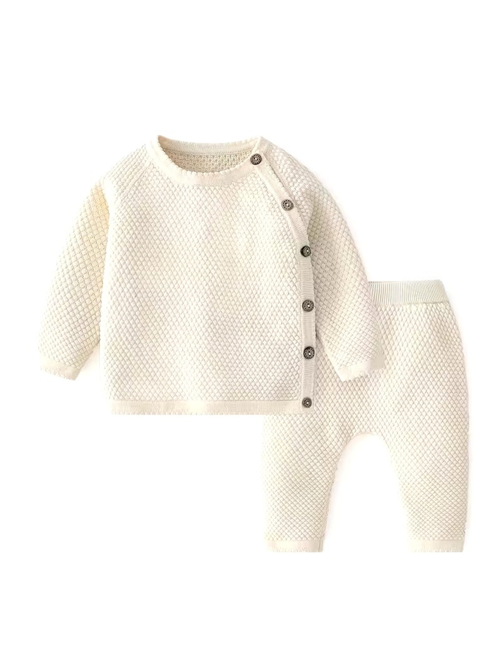 6-9m Soft Pink Quilted Baby Knitted Set 100% Cotton